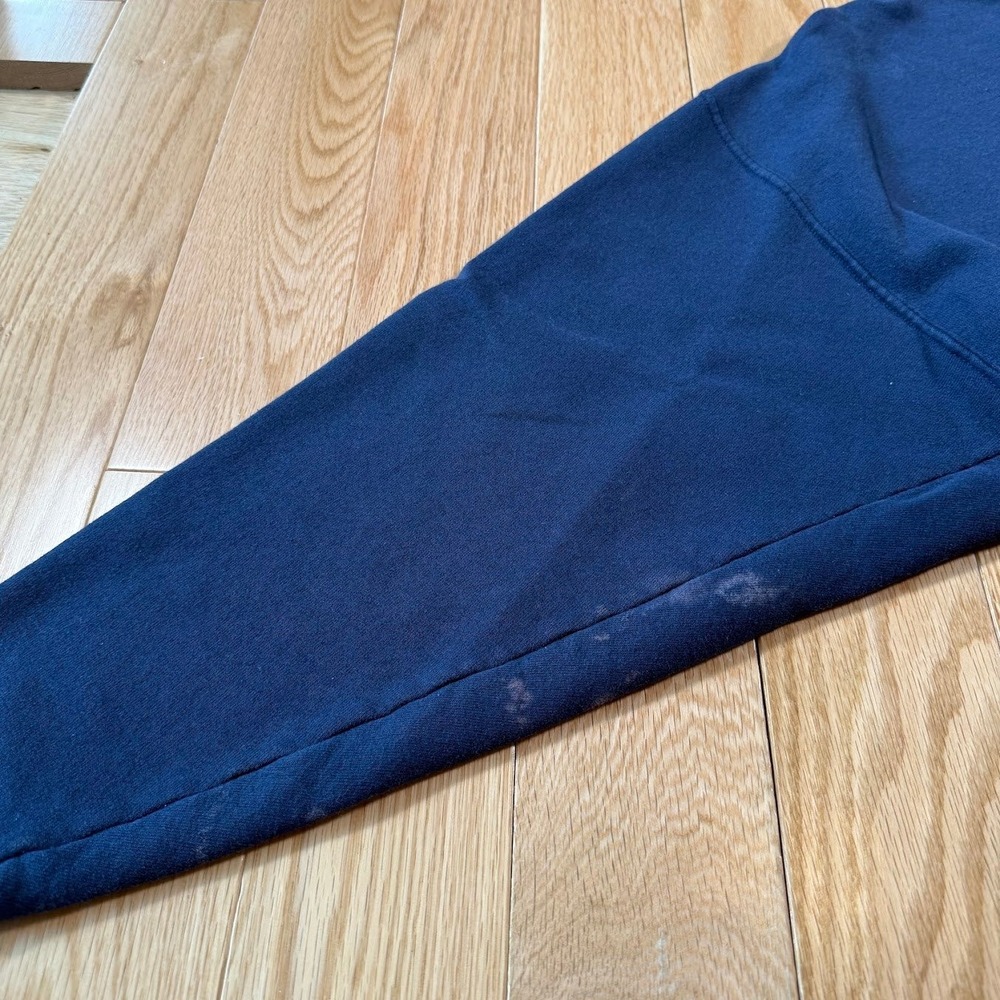 Vntg Morning Sun Petite Large Navy Falling Leaves Mouse Collared Grandma Sweater - Picture 7 of 11
